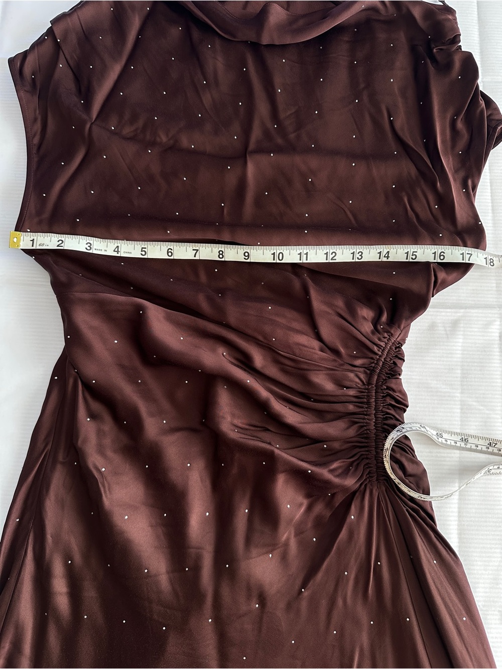 A.L.C. One Shoulder Maxi Dress Brown Formal Wedding Guest Evening Gown Draped - Picture 6 of 8